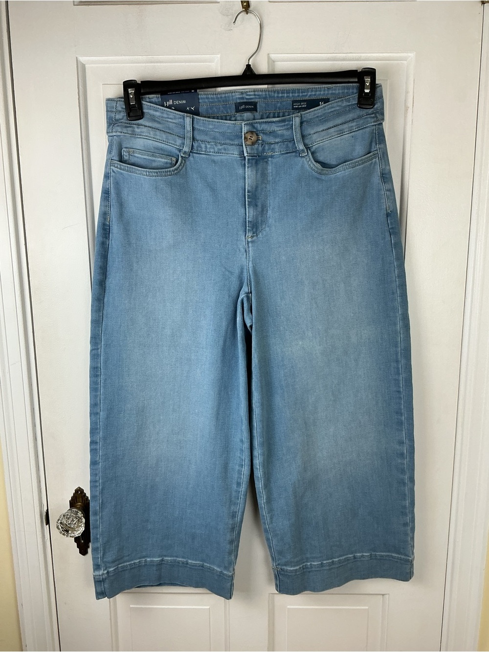 J.Jill Wide Leg High Rise Cropped Denim Jeans Size 16P NWT